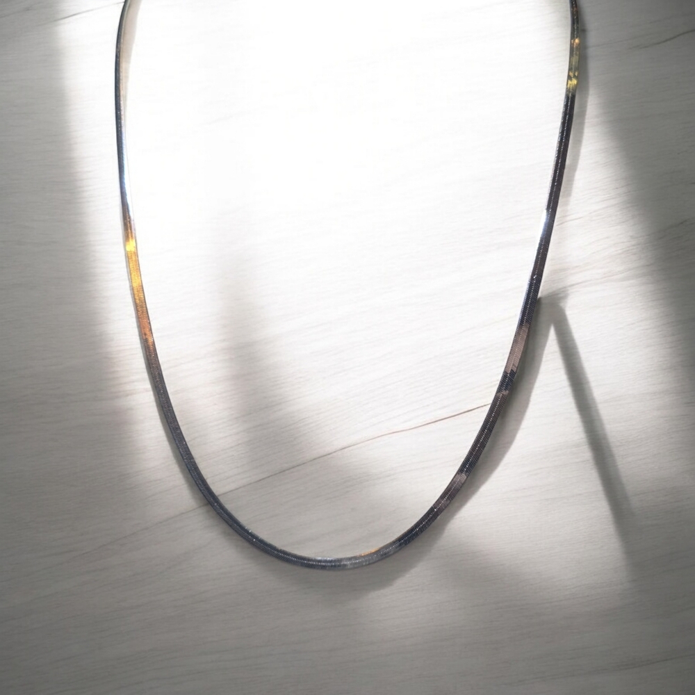 18 inch 4mm wide 925 Sterling silver Herringbone necklace